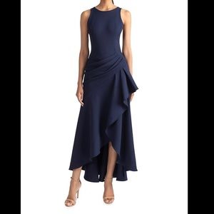 NWOT Shoshanna Verena Flounce Ruffle Dress navy blue size 4 BD